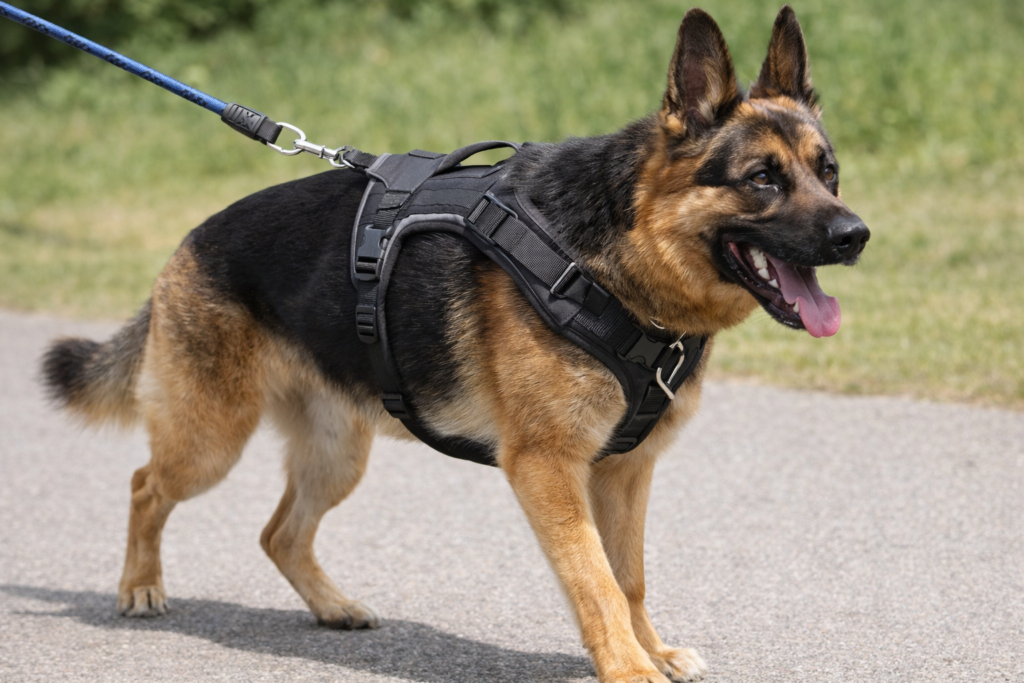 Best harness for strong pullers with heavy-duty no-pull design, front leash clip and padded straps for control and comfort