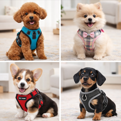 Best harness for puppies showing soft padded and adjustable harness styles for comfort and safe training.