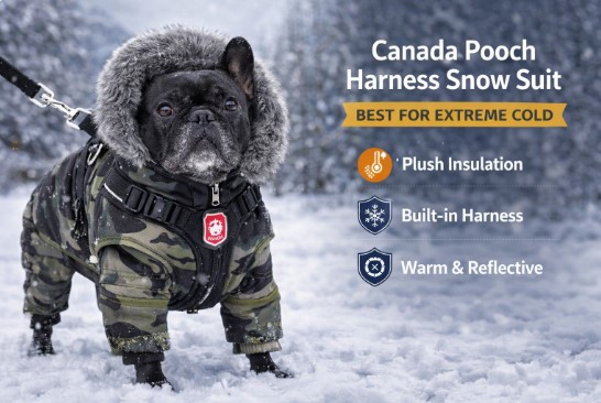 Canada Pooch Harness Snow Suit – Best for Extreme Cold and best winter coat with harness