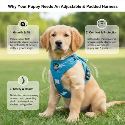 Adjustable & Padded Puppy Harnesses