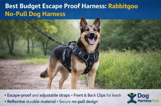 Rabbitgoo No-Pull Dog Harness best budget escape proof dog harness for pulling dogs 2026 with adjustable straps and front clip